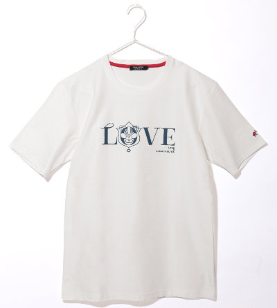 【LOVELESS】MENS ライトデニムウルトラマンネコビッグTシャツ（ホワイト）